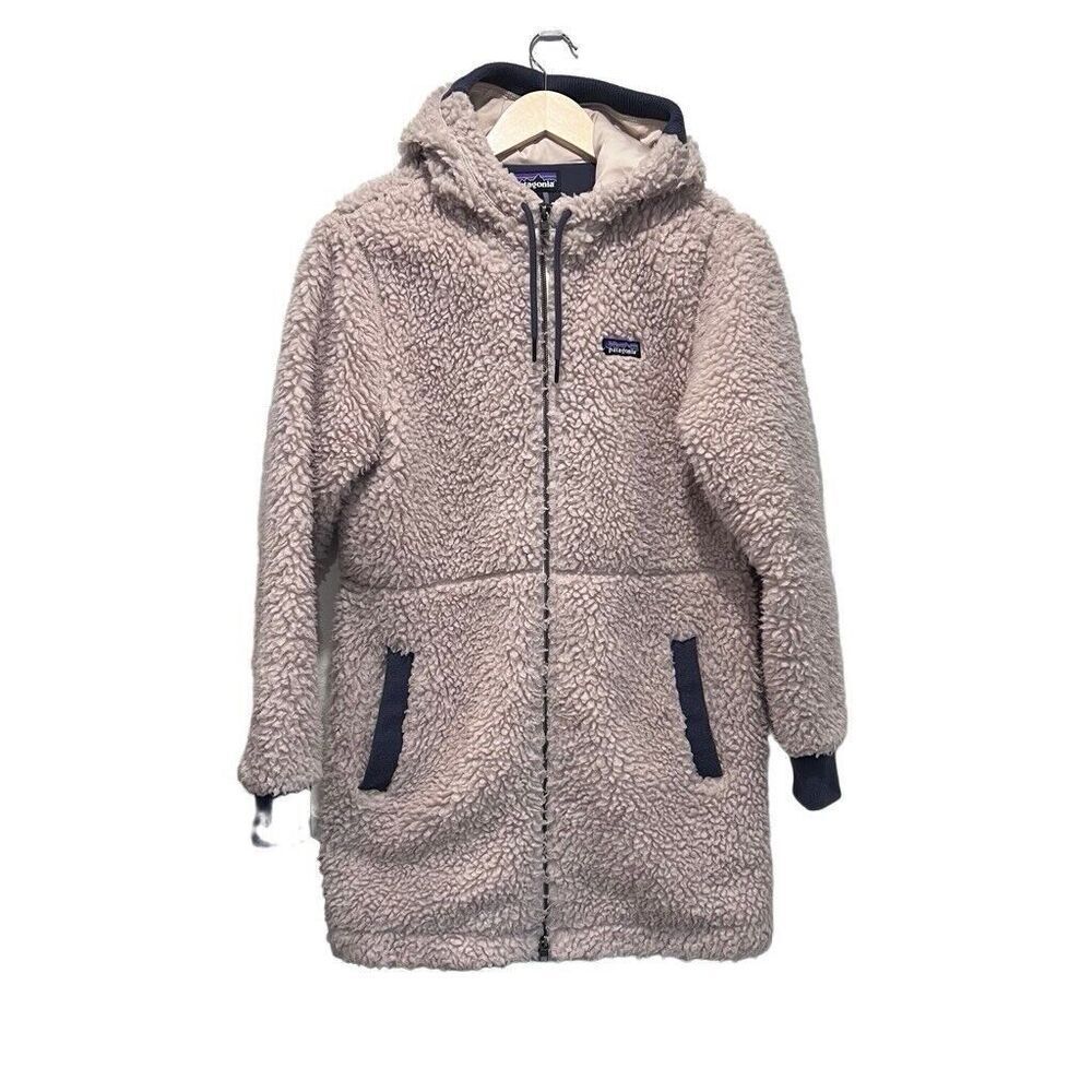 Patagonia Cream Teddy Fleece Hooded Jacket